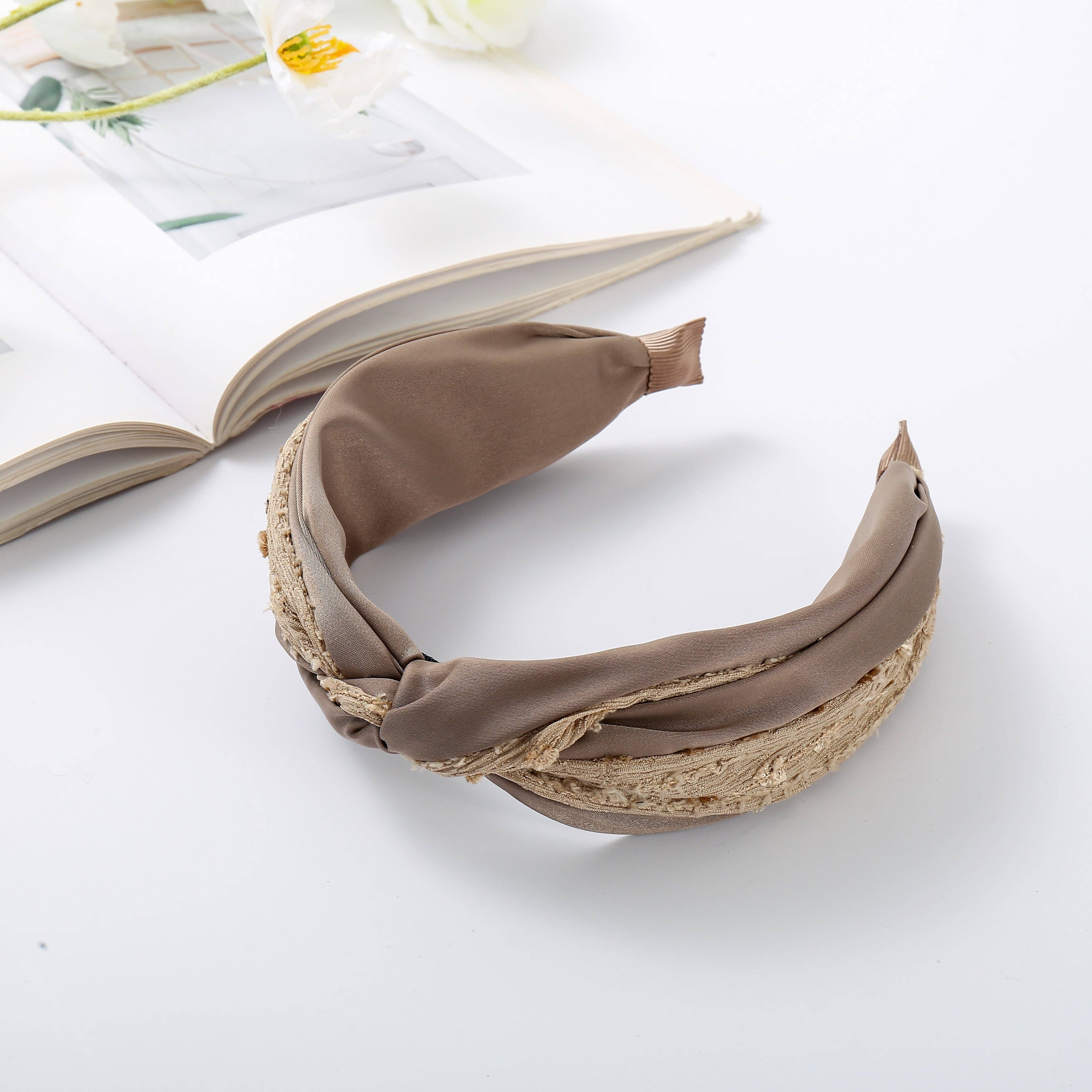 Emilie collection - Vente Bandeau – femme - Bandeau large taupe2