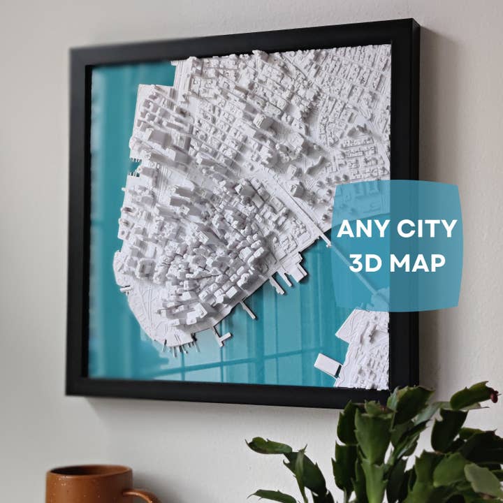 Micropolitan - Wholesale Map - 3D City Map | Choose a City | 3D Framed Wall Art Home Decor
