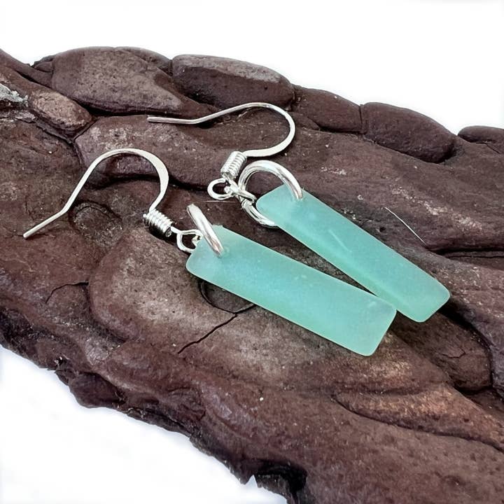 Sea Glass Dangle Earrings - Beach Glass Jewelry - Ocean Gift for wholesale by EarthlieTreasures