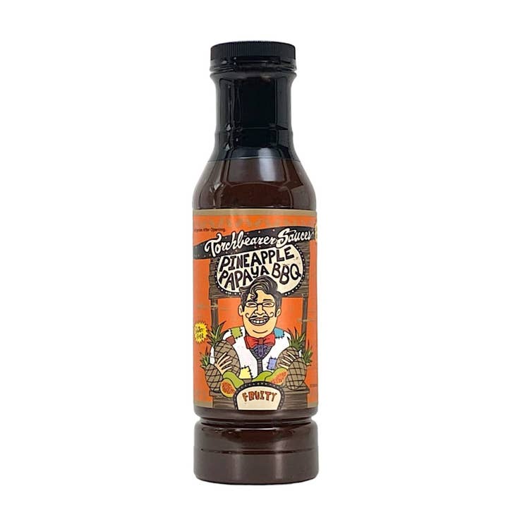 Pineapple Papaya BBQ | 12oz Bottle| Fruity, Mild | Heat 1/10 for wholesale by TorchBearer Sauces