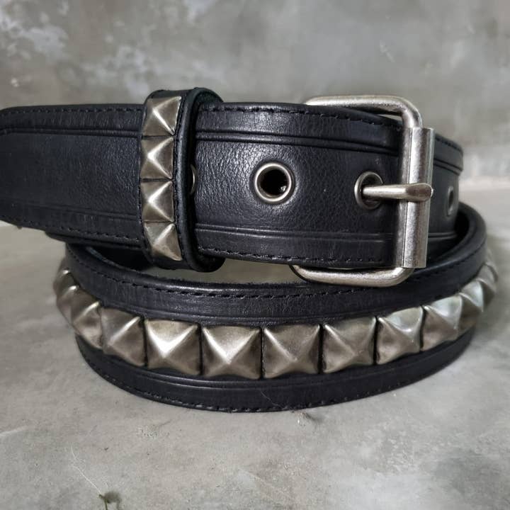Pyramid Studded Leather Punk Belt for wholesale by JUNGLE TRIBE
