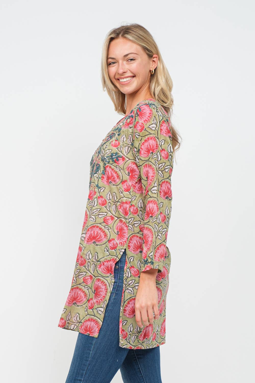 Raj Trading & Imports (USA) Inc. - Wholesale Tunic - Women's - Caliana Printed Embroidered Tunic1