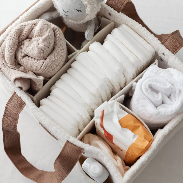 Off White Nappy Caddy- Snow Tan- Large Side Pocket for wholesale on Faire4