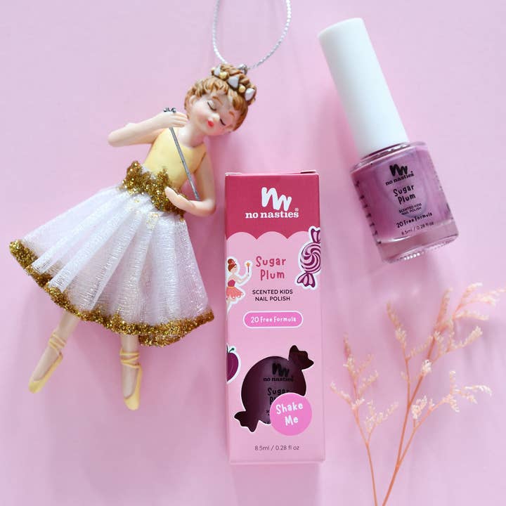20 Free Non Toxic Kids Christmas Special Scented Nail Polish - Sugar Plum Pastel Purple for wholesale by No Nasties Kids UK