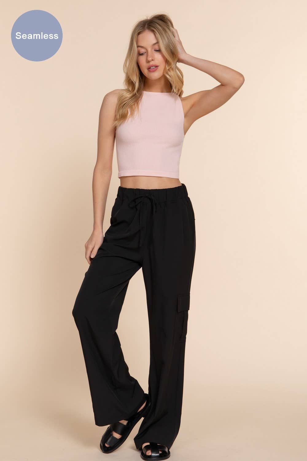 Active Basic | Active USA - Wholesale Tank Top - Women's - Boat Neck Crop Seamless Rib Tank Top12