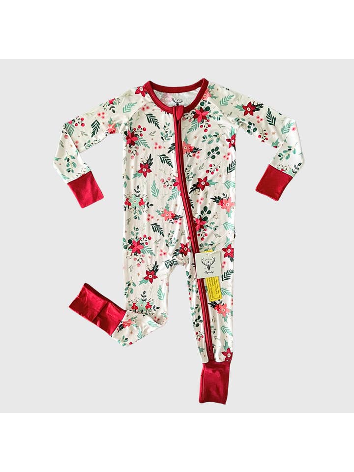 Southern Refinery - Wholesale Sleepsuit - Baby - christmas floral, girls clothing, girls pajamasÂ