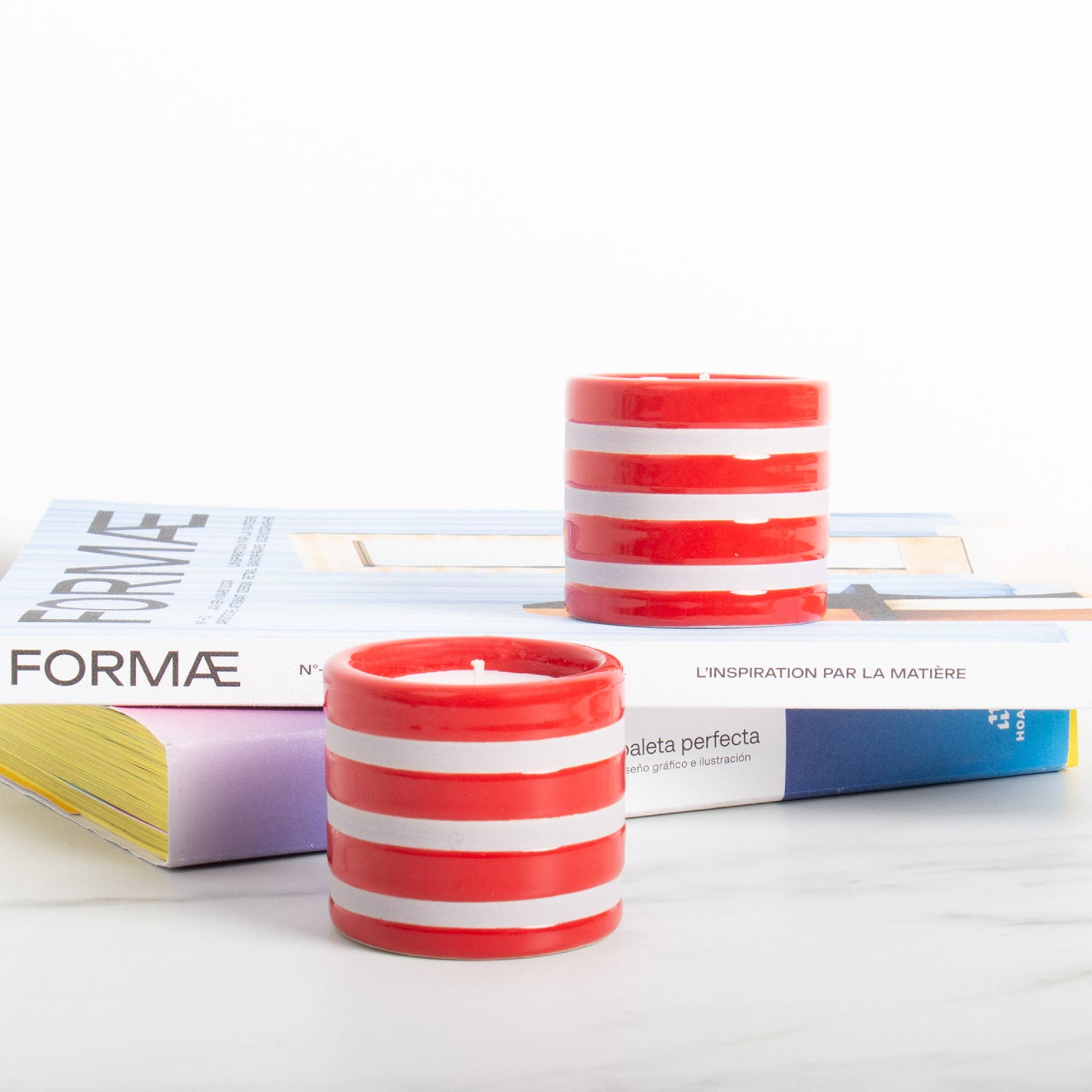 Helio Ferretti – Suporte de vela por atacado – Conjunto com 2 Porta-velas de Cerâmica Tropical HF0