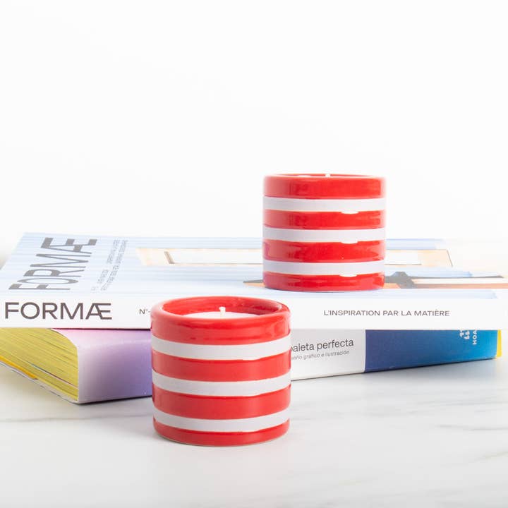 FÖRPACKNING MED 2 TROPISKA KERAMISKA LJUSSTAKAR HF för wholesale av Helio Ferretti Candles & Co.