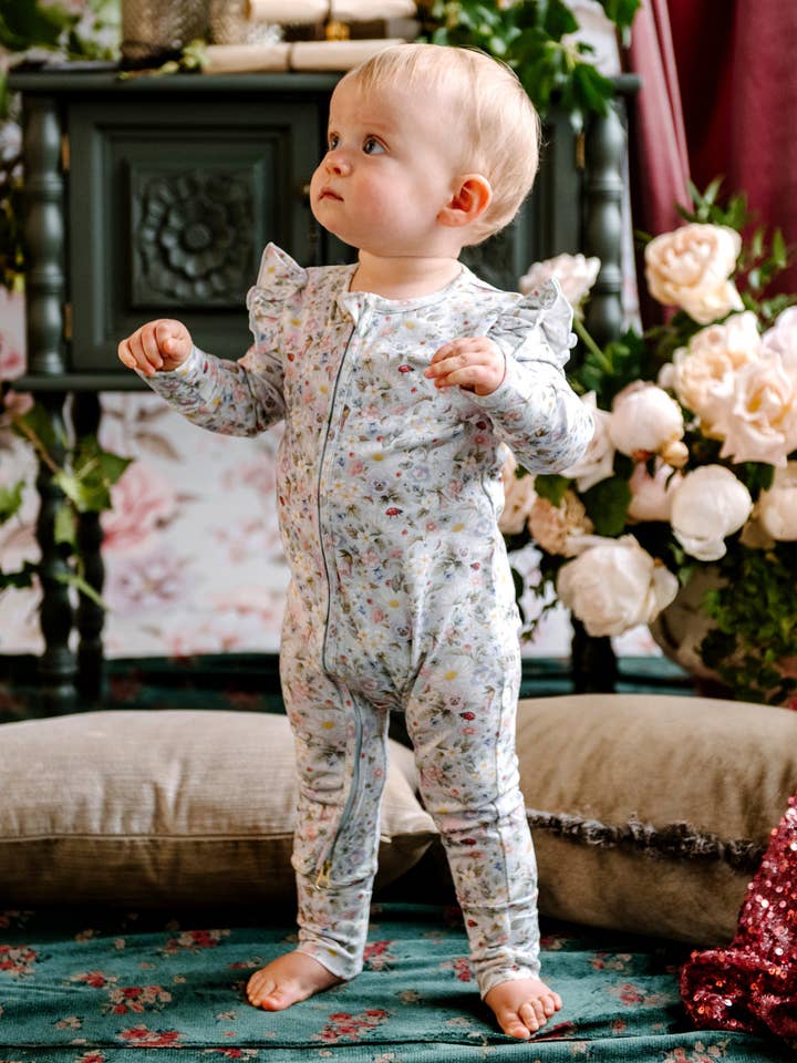 Fleur Harris - Wholesale Jumpsuit - Baby - 'Sweet Garden' Precious Frill Coverall Onesie