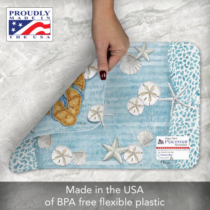 CounterArt/Highland Home/Thirstystone - Wholesale Placemat - Key Largo Sandals Reversible Rectangular Plastic Placemat1