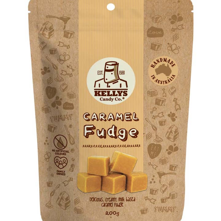 Kellys Candy Co. - Wholesale Fudge - Caramel Fudge - Pouch 200g (1)