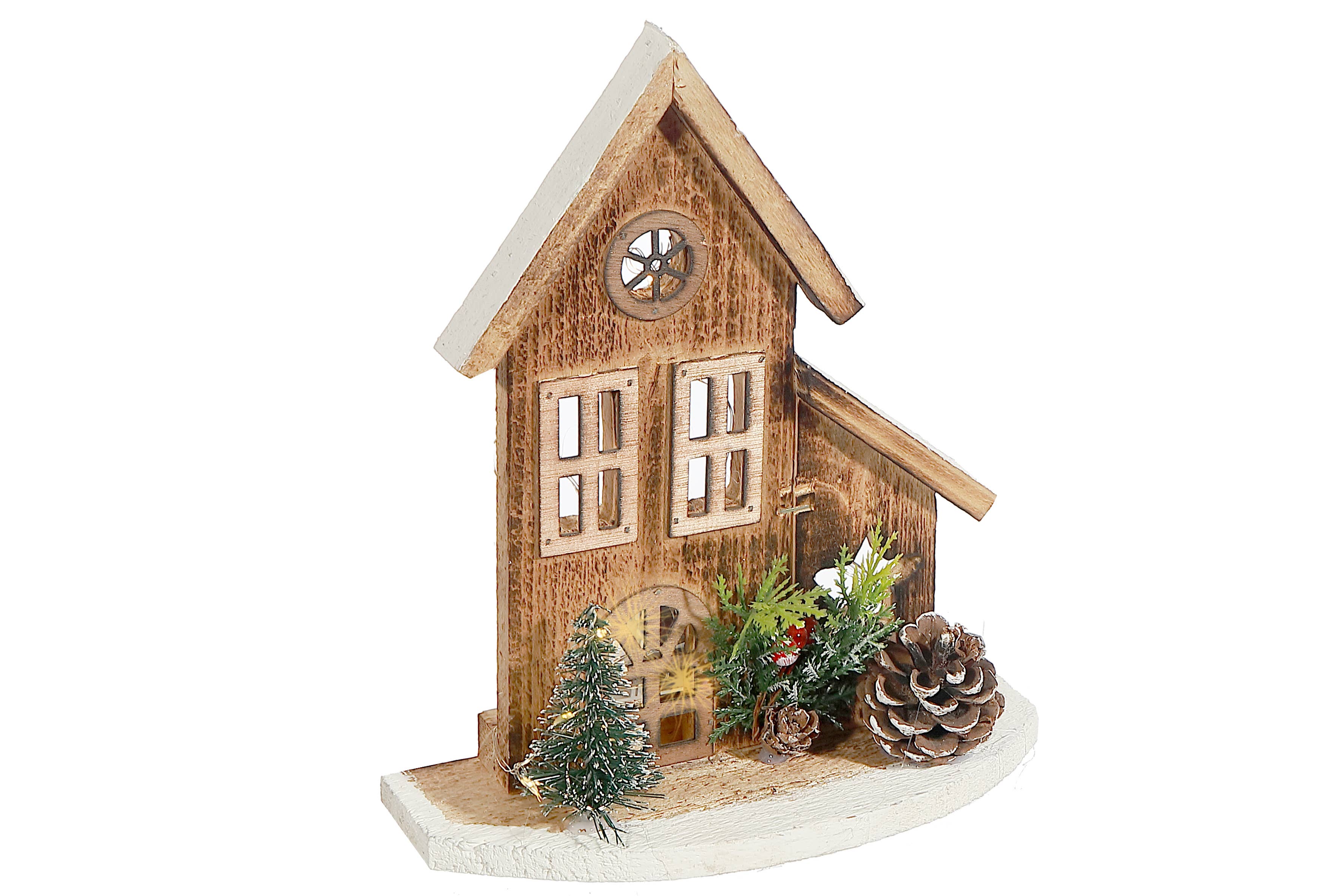 IH Casa Decor - Wholesale Christmas Decoration - LED NATURAL WOODEN HOUSE(WITH TIMER)0
