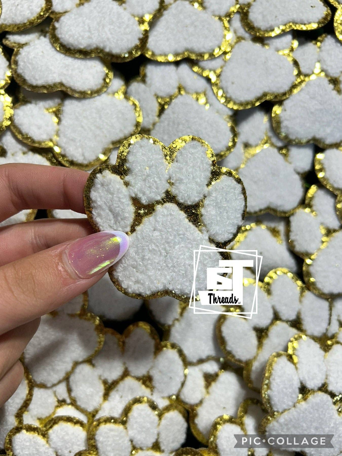 6j Threads LLC - Wholesale Patch - Chenille Paw Prints...Cap Patches Only7