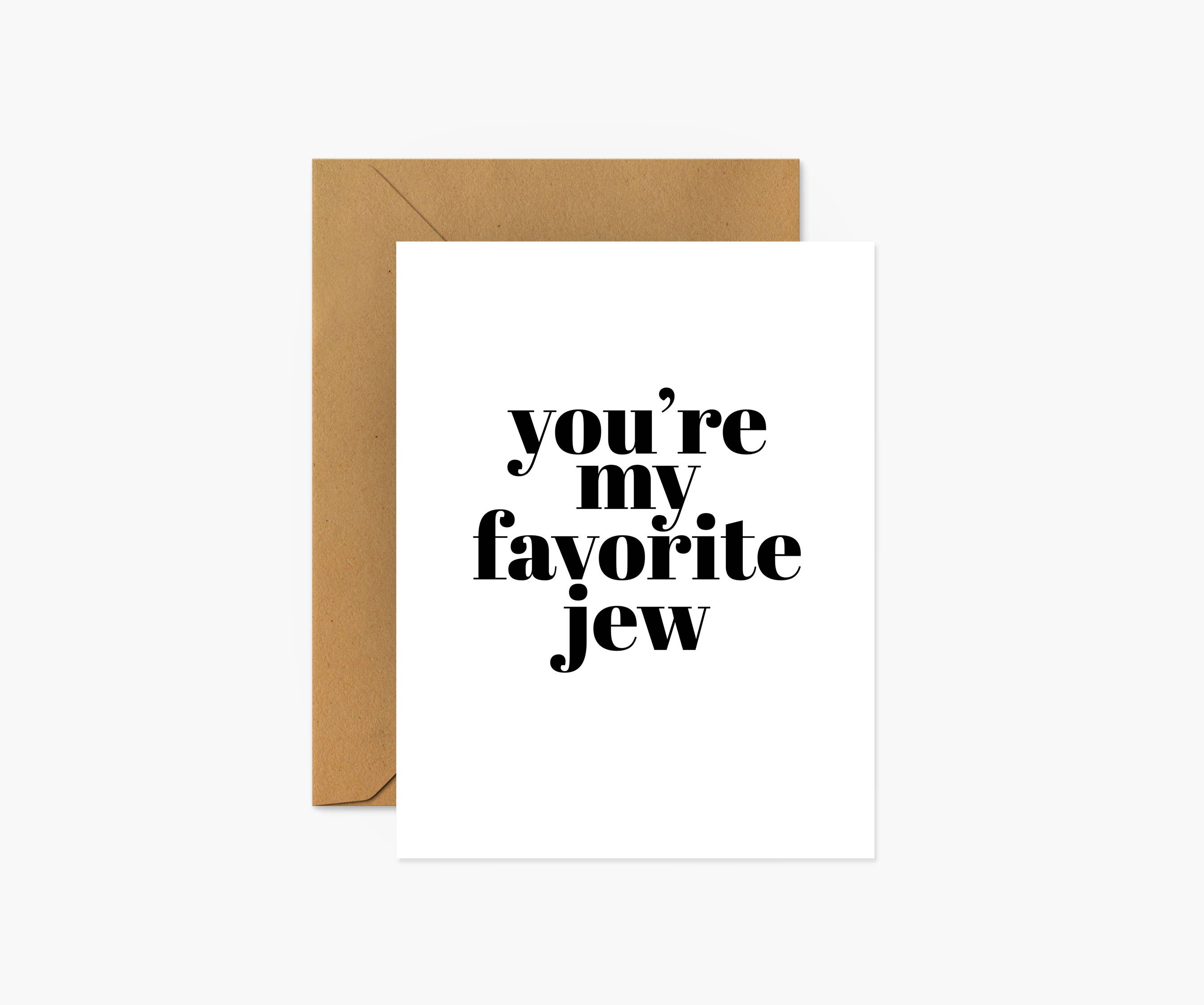 Footnotes - Wholesale Hanukkah Card - You're My Favorite Jew - Hanukkah Card1
