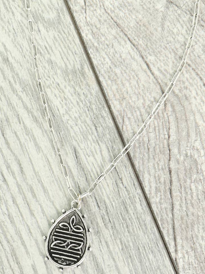 Western Boot Stitch Teardrop Pendant Necklace for wholesale by SP Sophia Collection