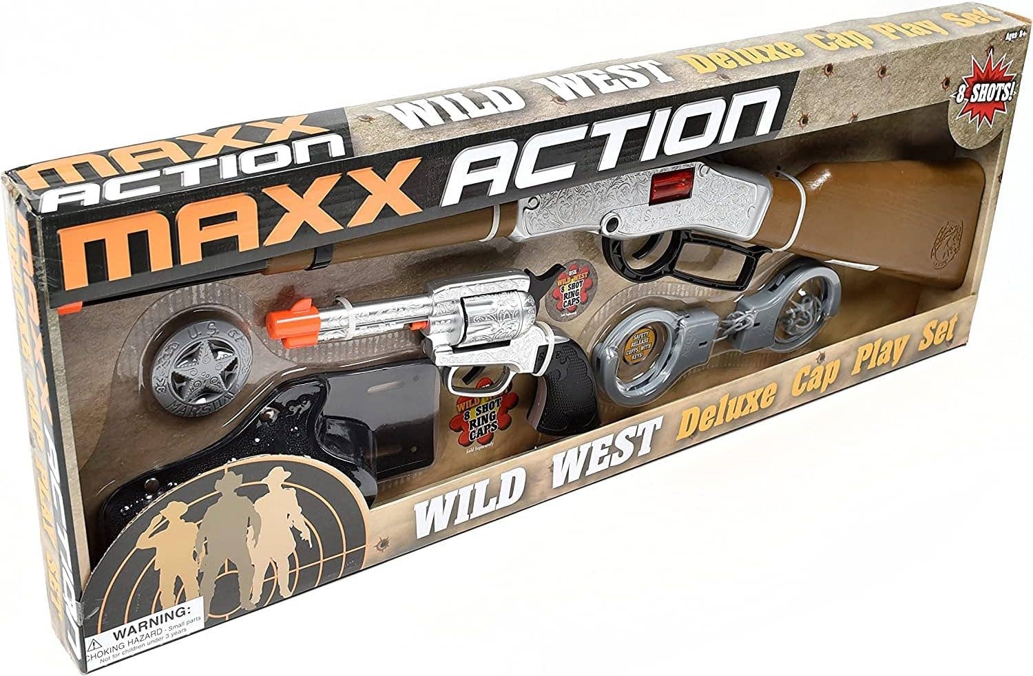 Variety Distributors - Wholesale Toy Set - Kids - Maxx Action Wild West Cap Blaster – 6 Piece Western Playset5
