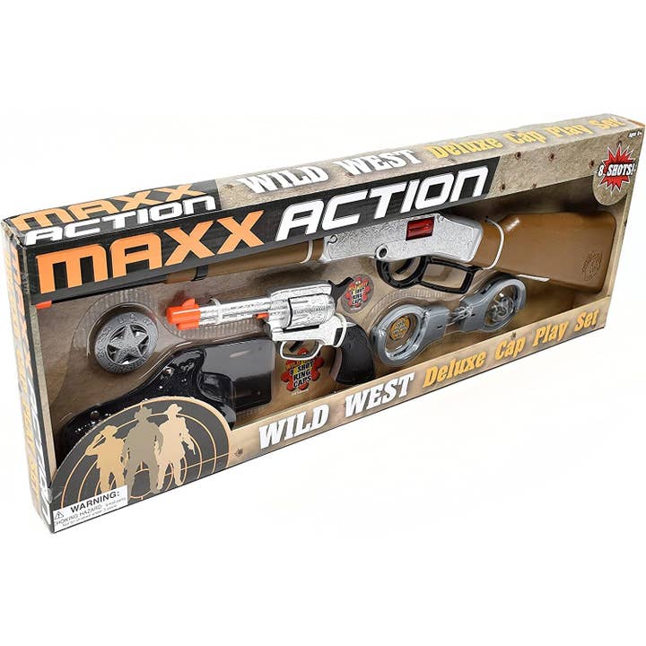 Variety Distributors - Wholesale Toy Set - Kids - Maxx Action Wild West Cap Blaster – 6 Piece Western Playset5