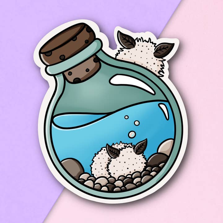 Sticker Lapins de mer dans une bouteille | Mignon | Cadeau pour la vente par FuzziesArtDesigns
