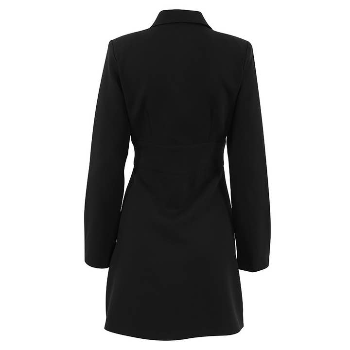 Black V-neck Blazer Dress for wholesale on Faire10