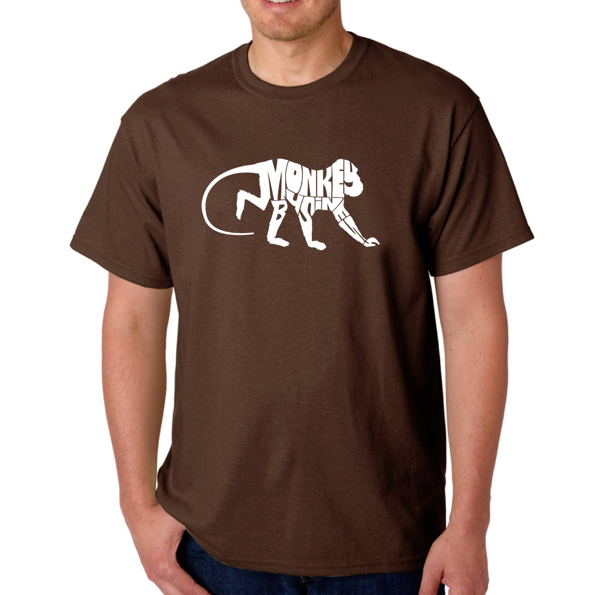 LA Pop Art – Großhandel T-Shirt mit Siebdruck – Herren – LA Pop Art Herren-T-Shirt „Monkey Business“1