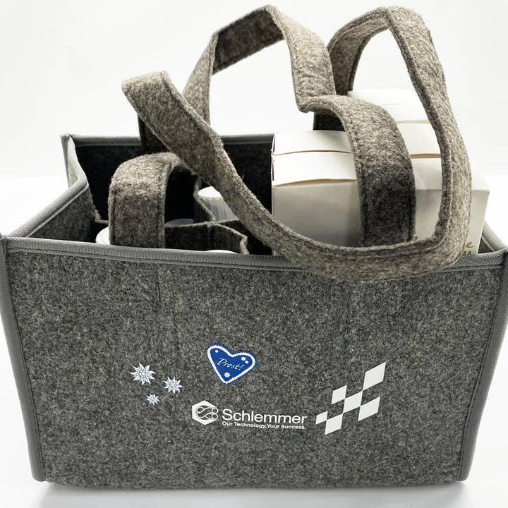 Salzmann Restwaren GmbH - Wholesale Wine Tote - Felt Beverage Carrier Gourmet Bag with Compartments1