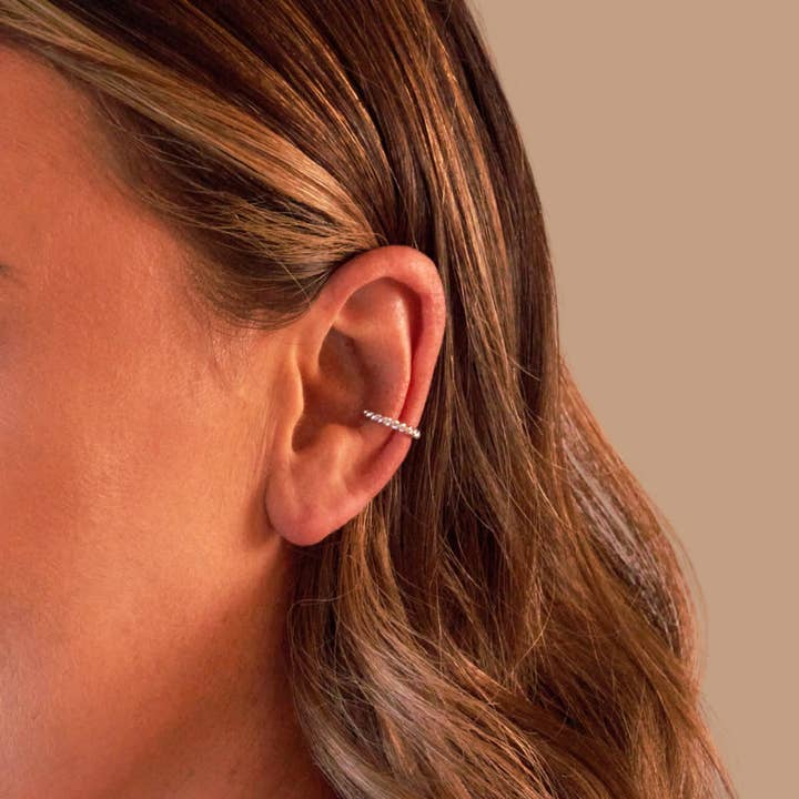 EL&RO Jewellery - Wholesale Cuff/wrap earrings - ISLA ROPE EAR CUFF | SILVER1