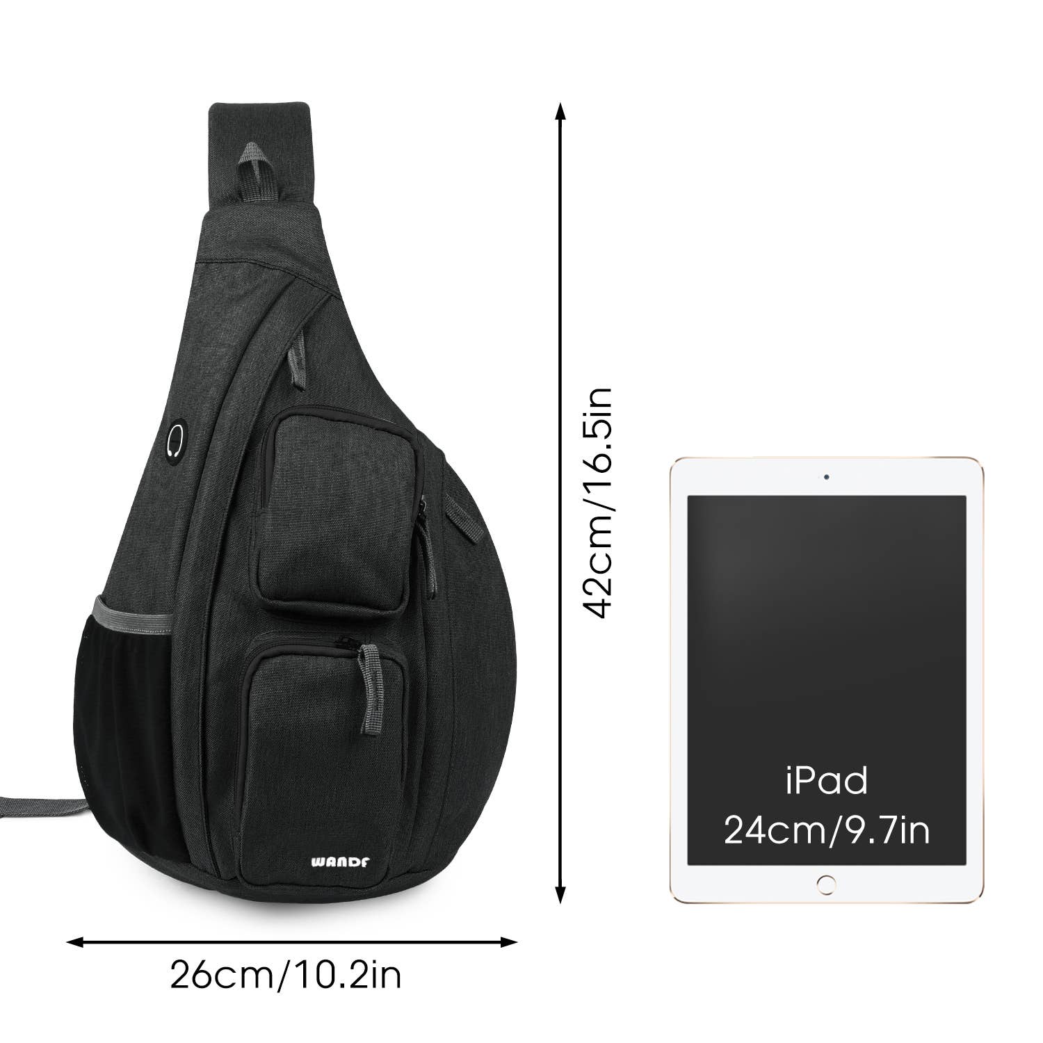 wandf - Wholesale Backpack - Unisex - WANDF Crossbody Sling Chest Bag Mens Travel Backpack8