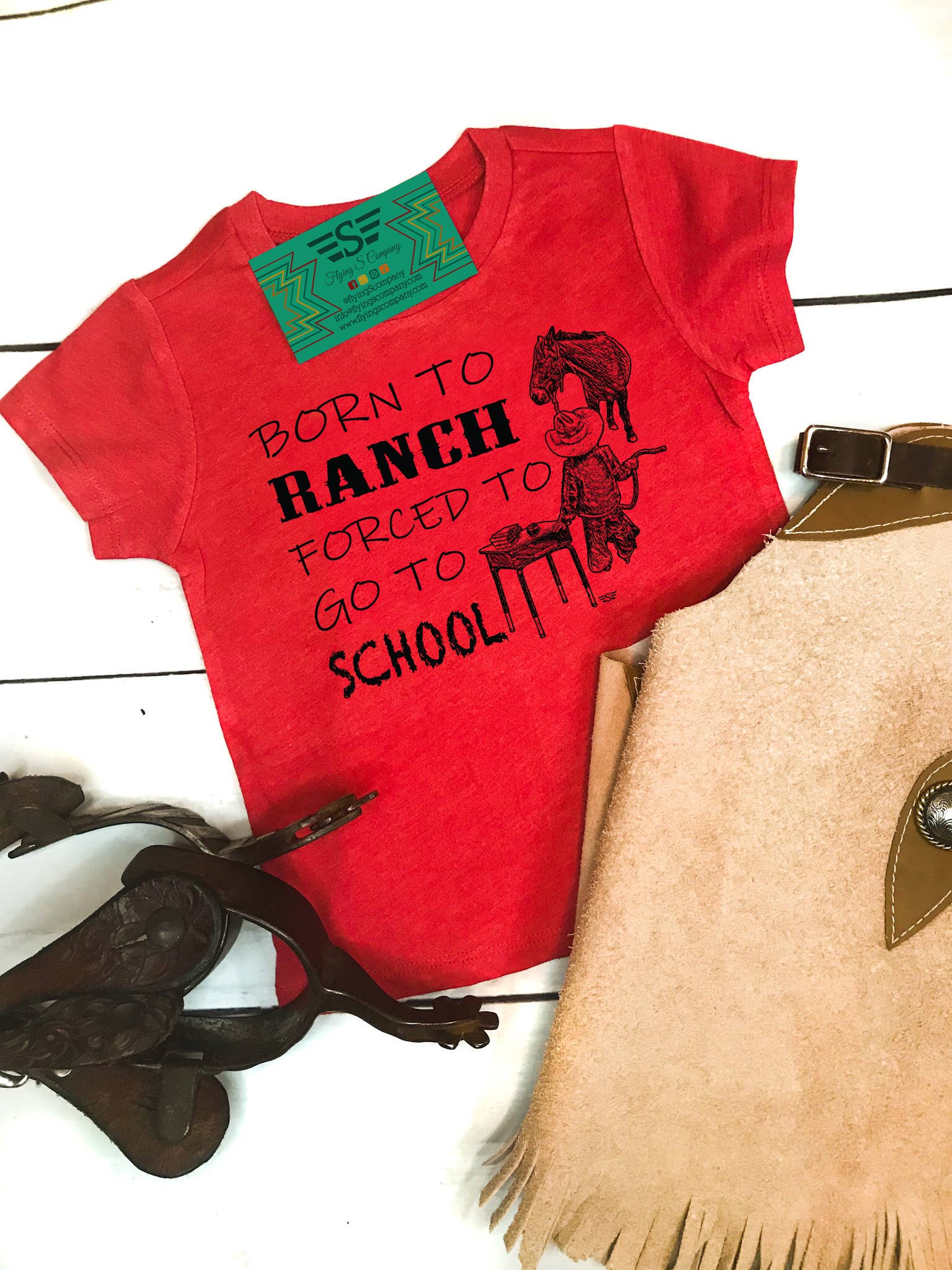 Flying S Company - Wholesale Screen Printed T-Shirt - Kids - Kids Born to Ranch Tee