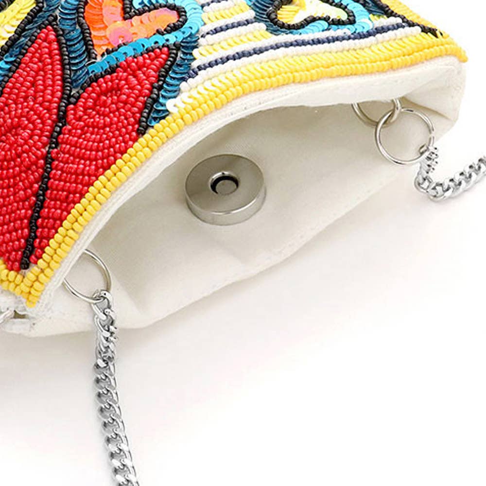 Sensibling Corp. – wholesale Crossbody bag – Women's – Sequin Seed Beaded Butterfly Love Message  Crossbody Bag1