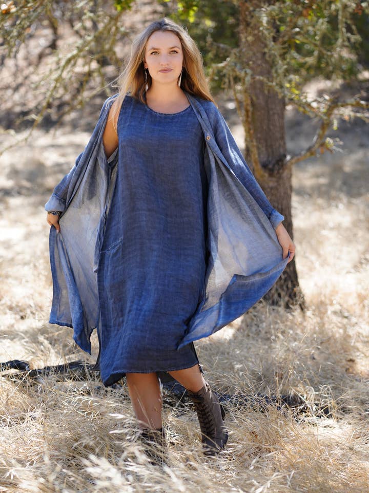 Eisley Duster Coat Navy for wholesale on Faire