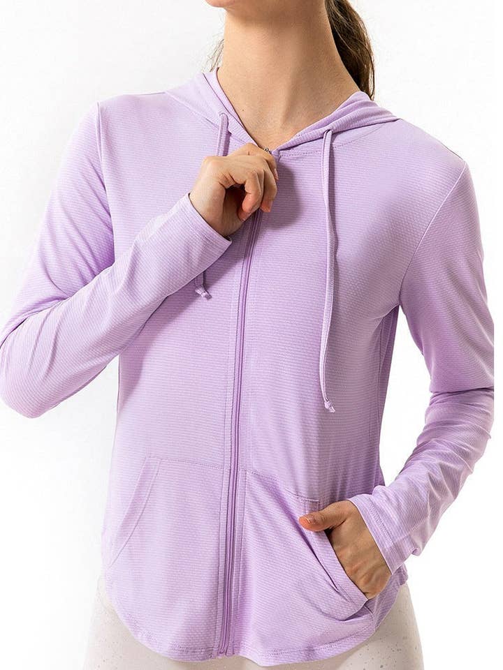 Active by Anna-Kaci – wholesale Athletic jacket – Women′s – Breathable Active Drawstring Zip-Up Hoodie Jacket7