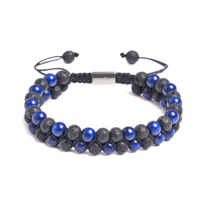 PERLENARMBAND LAPISAZULI & LAVASTEIN 6MM für den Großhandel von Uniqal.de