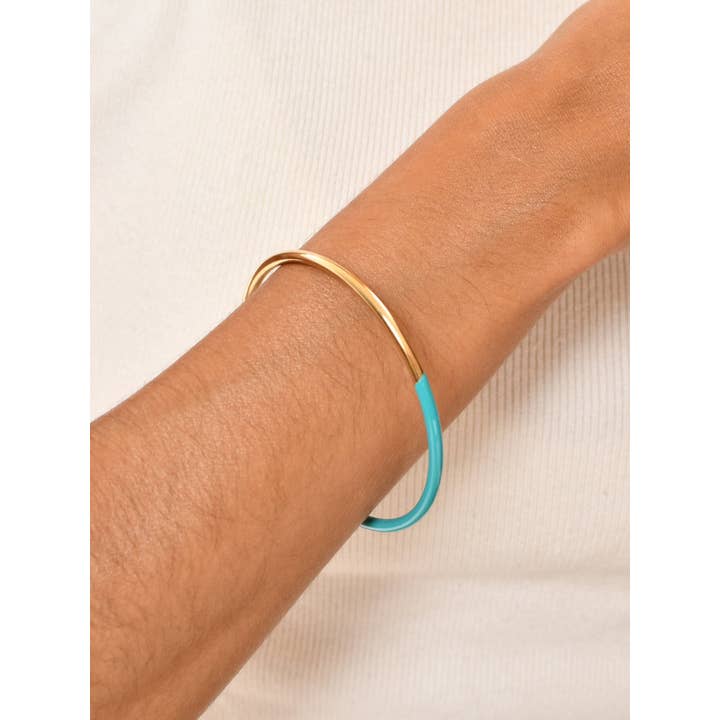 Victoria Moda - Wholesale Bangle Bracelet - Stainless steel bracelet with colorful enamel