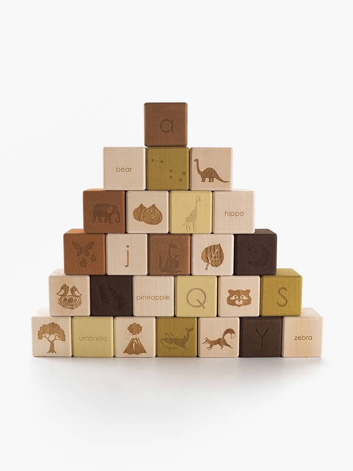 English Alphabet Block Set of Cubes for Children Wooden for wholesale by SABO concept