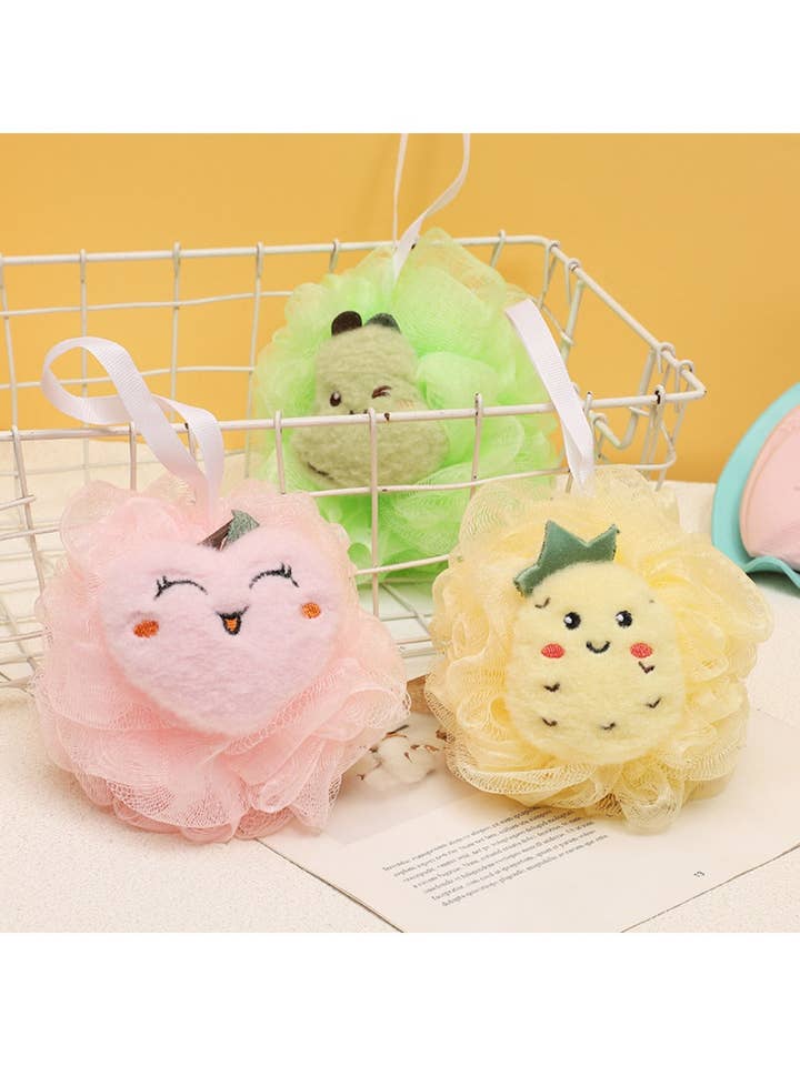 Papo - Cartoon Fruit Bath Pouf Soft Mesh Scrubber for wholesale by WEST AUSSIE SUPPLIES