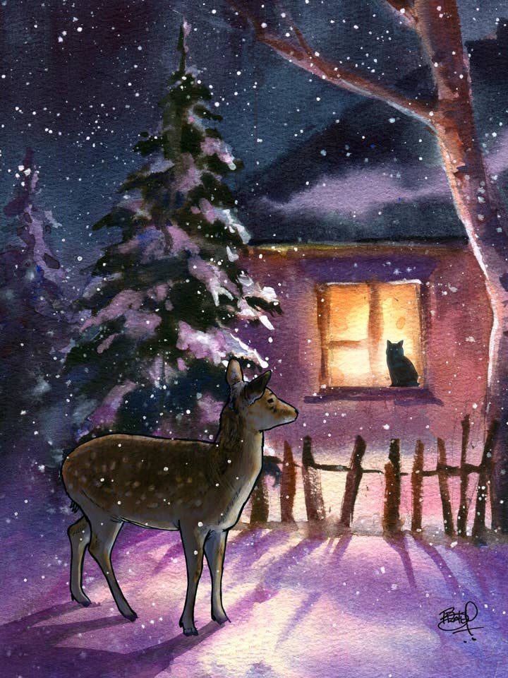 Seasons Greetings #274 - vertical for wholesale by Shawn Braley Illustration