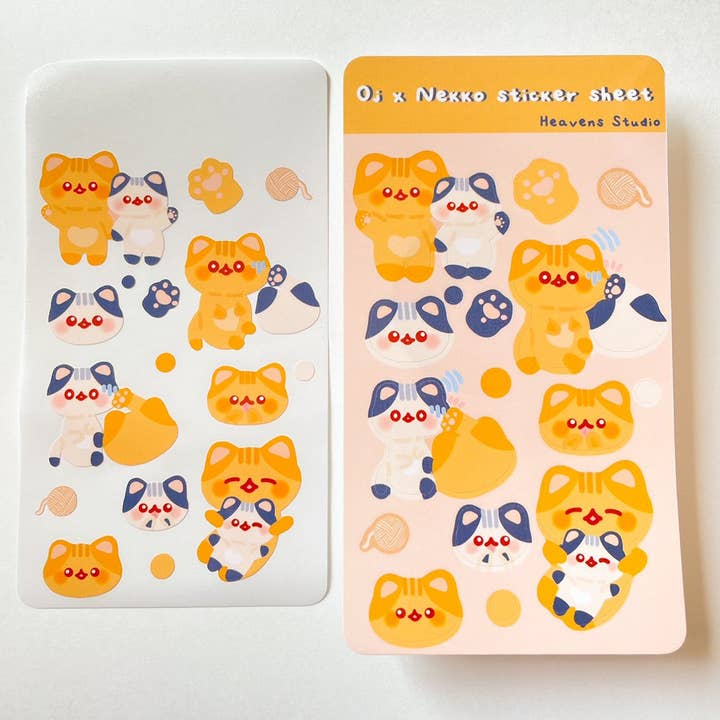 Foglio adesivi OJ x Nekko per la vendita all'ingrosso da parte di Heavens Studio