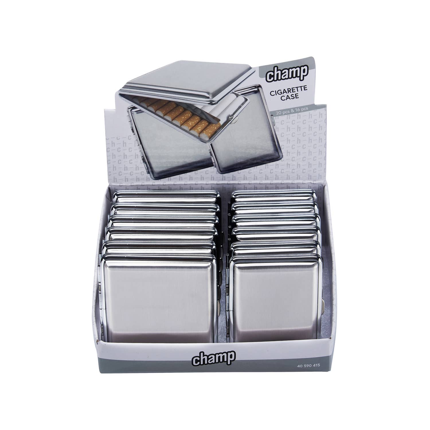 Champ by Polyflame - Wholesale Cigarette Case - Metal cigarette case 16 and 20 pcs2