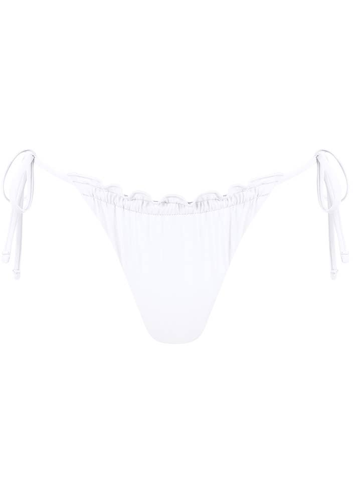 Chlamys Varia Brazilian Bikini Bottom with Lettuce Hem-White for wholesale by Chlamys Varia by MrMiss