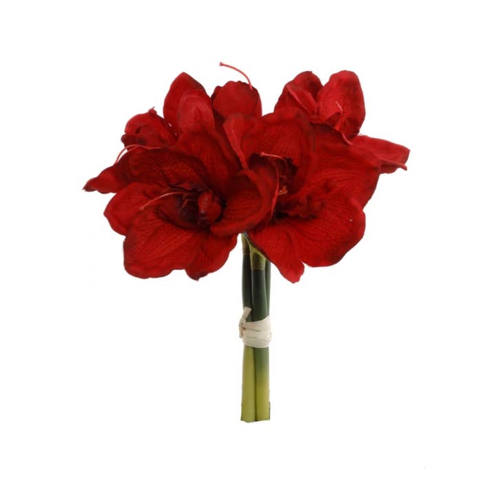 Larksilk - Wholesale Artificial Flowers - 12.5" Amaryllis Bouquet - 3 PACK0