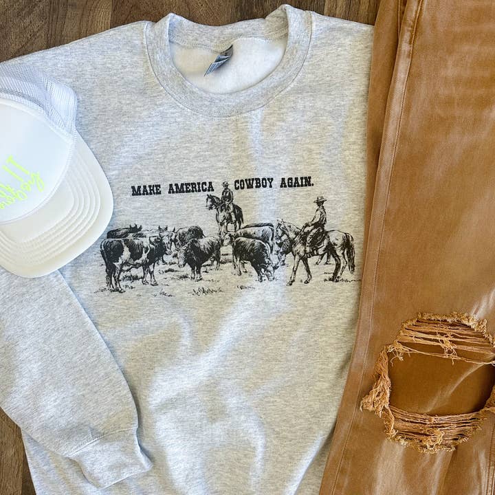 Commerce Custom Apparel - Wholesale Graphic Sweatshirt - Women's - Make America Cowboy Again