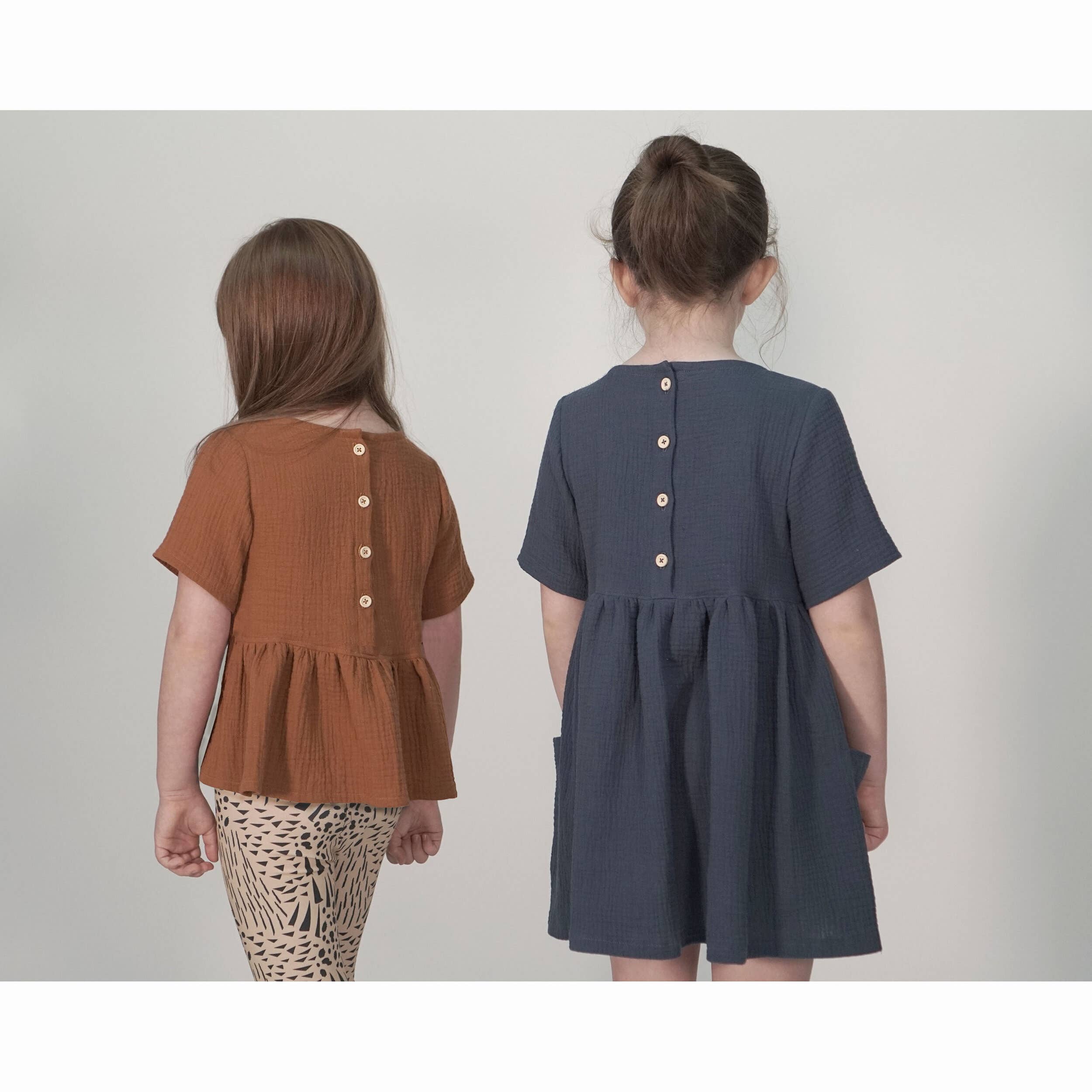 Pattern Paper Scissors – wholesale Surface pattern design – Kids Indi Woven Tunic Dress Sewing Pattern5