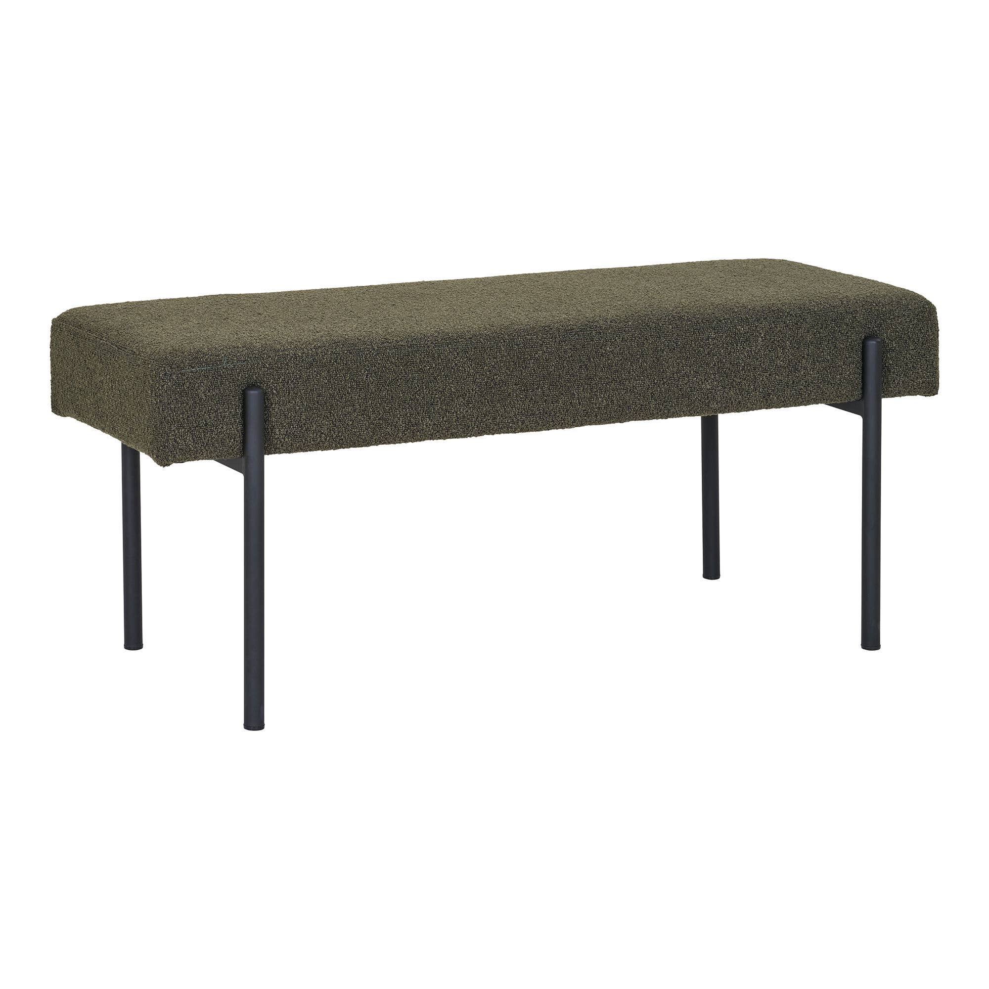 Swindon - Bench. bouclé. dark green 100x36x42.5 cm for wholesale on Faire2