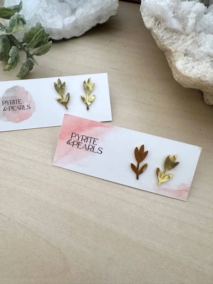 Tulip Studs on Stainless Steel Posts for wholesale by Pyrite and Pearls