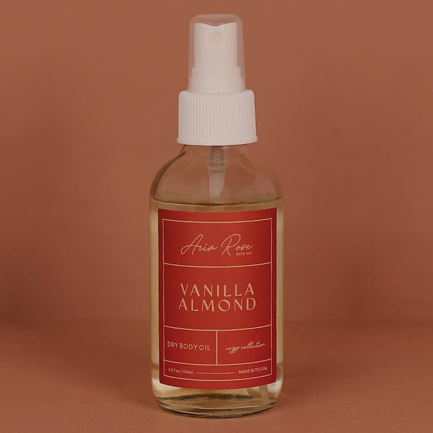 Aria Rose Bath Co - Wholesale Bath/body oil - Vanilla Almond Dry Body Oil - Cozy Collection