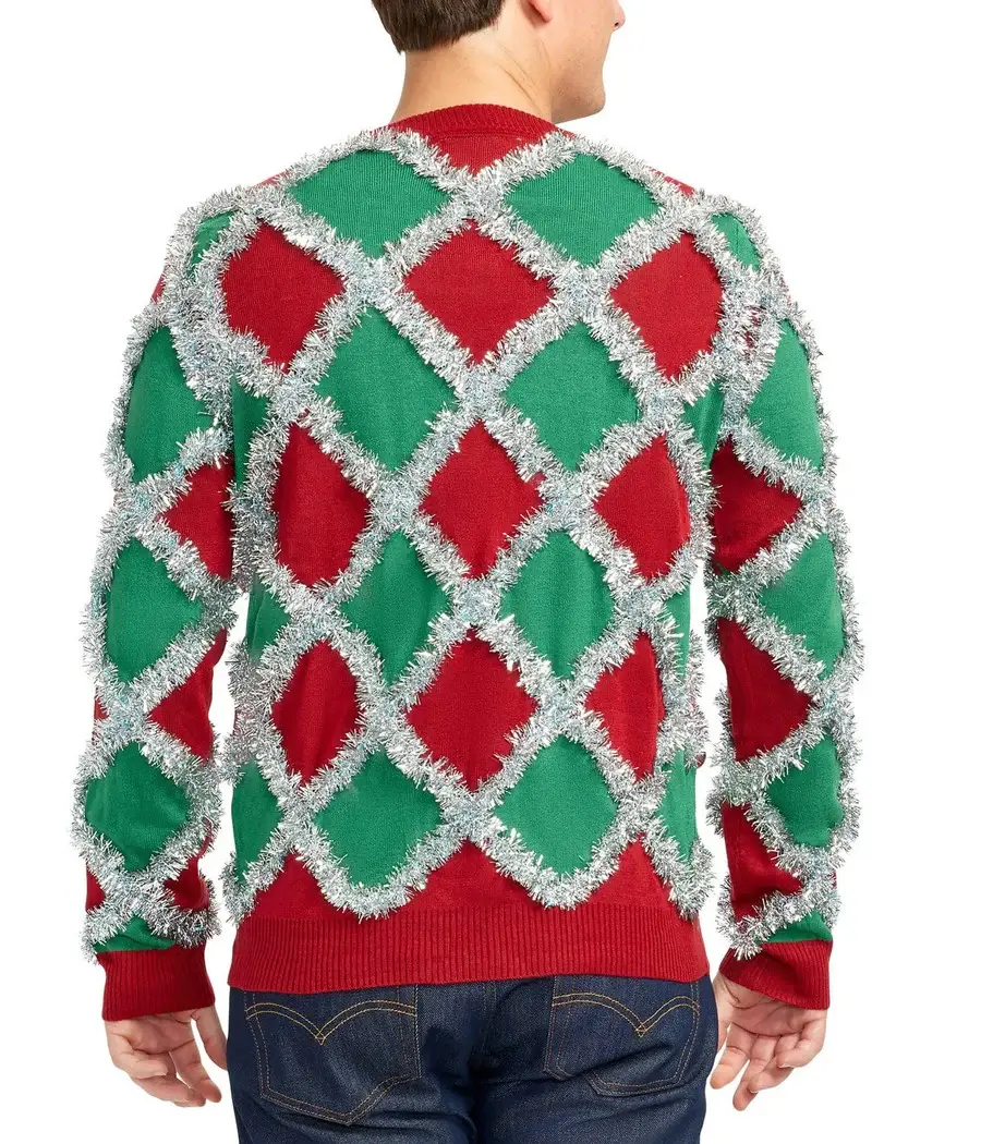 Tipsy Elves - Wholesale Knit Sweater - Men's - Tacky Tinsel Sweater - Men's Ugly Christmas Party Sweater1