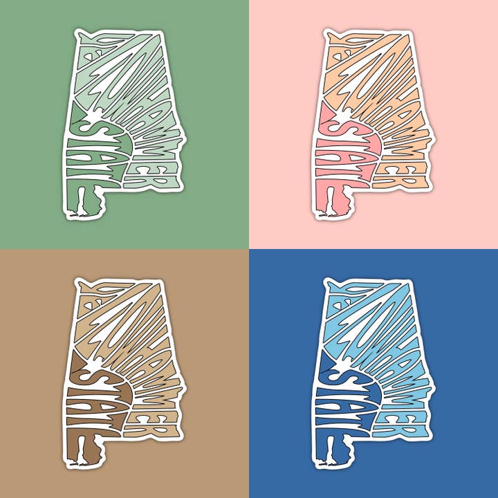 Alabama 30 Sticker Starter Pack for wholesale by The State Stickers