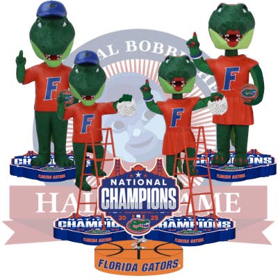 Muñecos cabezones de los Florida Gators, Campeones Nacionales de Baloncesto Masculino de la NCAA 2025. para venta al por mayor de National Bobblehead Hall of Fame and Museum