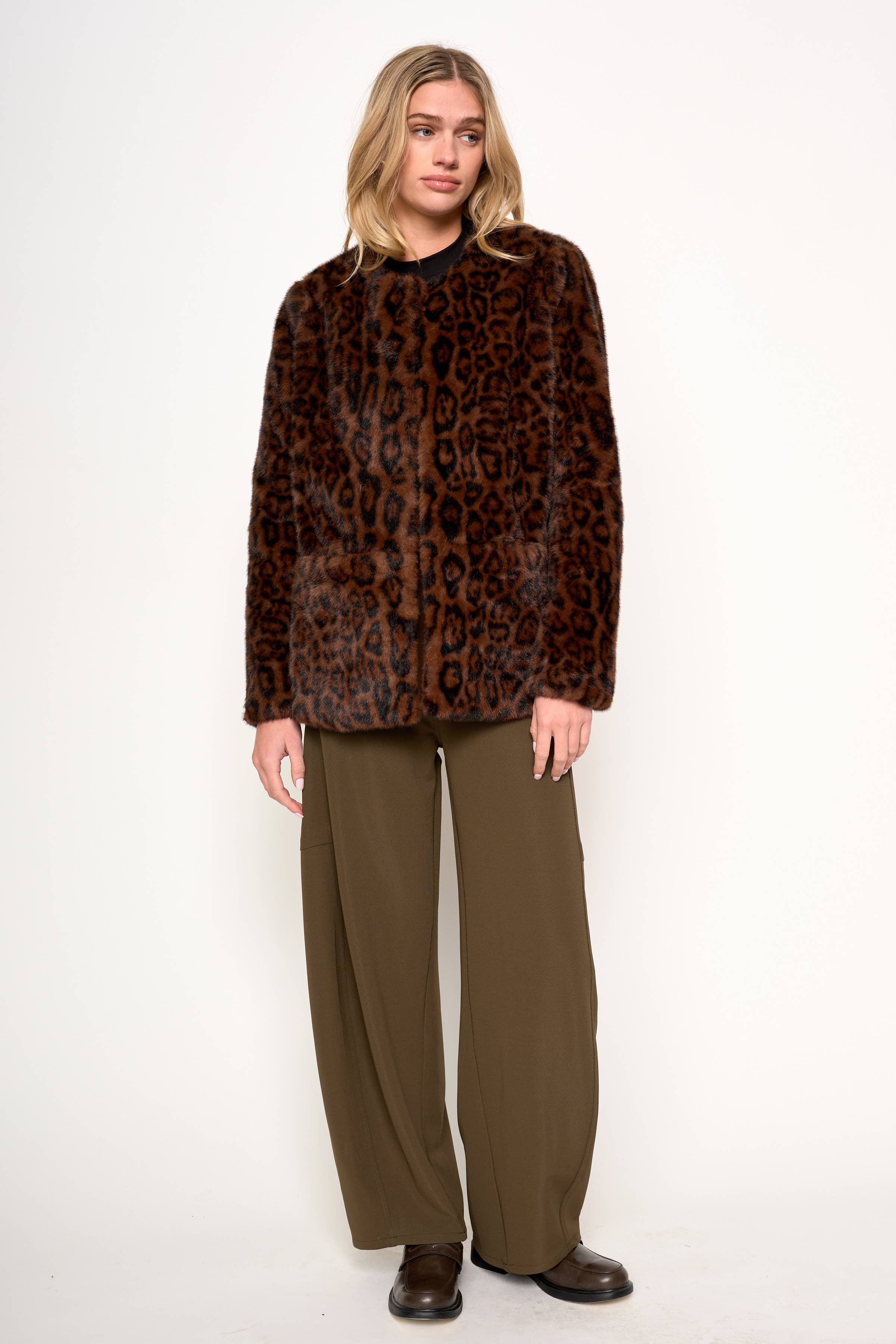 CLASSIC LEOPARD LUCIA COAT for wholesale on Faire