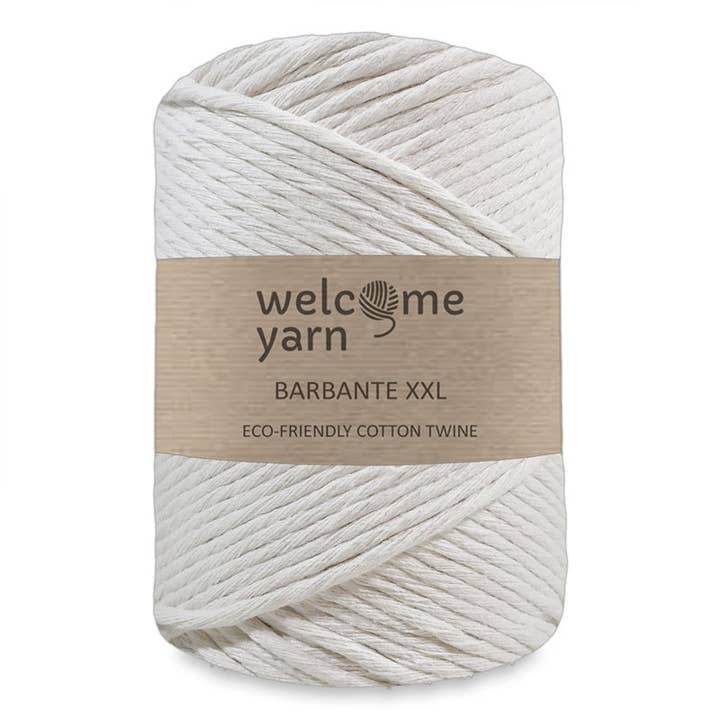 Barbante Yarn XXL Single Twist 4mm - 500g 100m Natural Ecru Cotton Bobbin for wholesale by WelcomeYarn